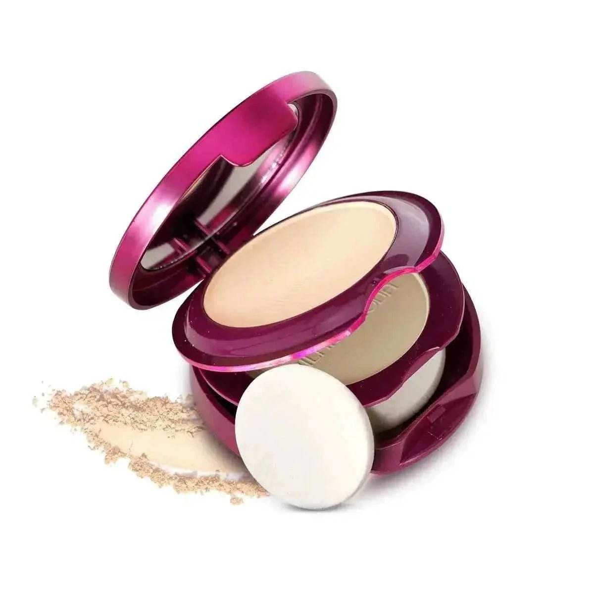 Hilary Rhoda HD High-Definition Pressed Powder - 2-in-1 Compact, Shimmery & Matte Finish, Oil Control, 18g (Sand - Shade 04)