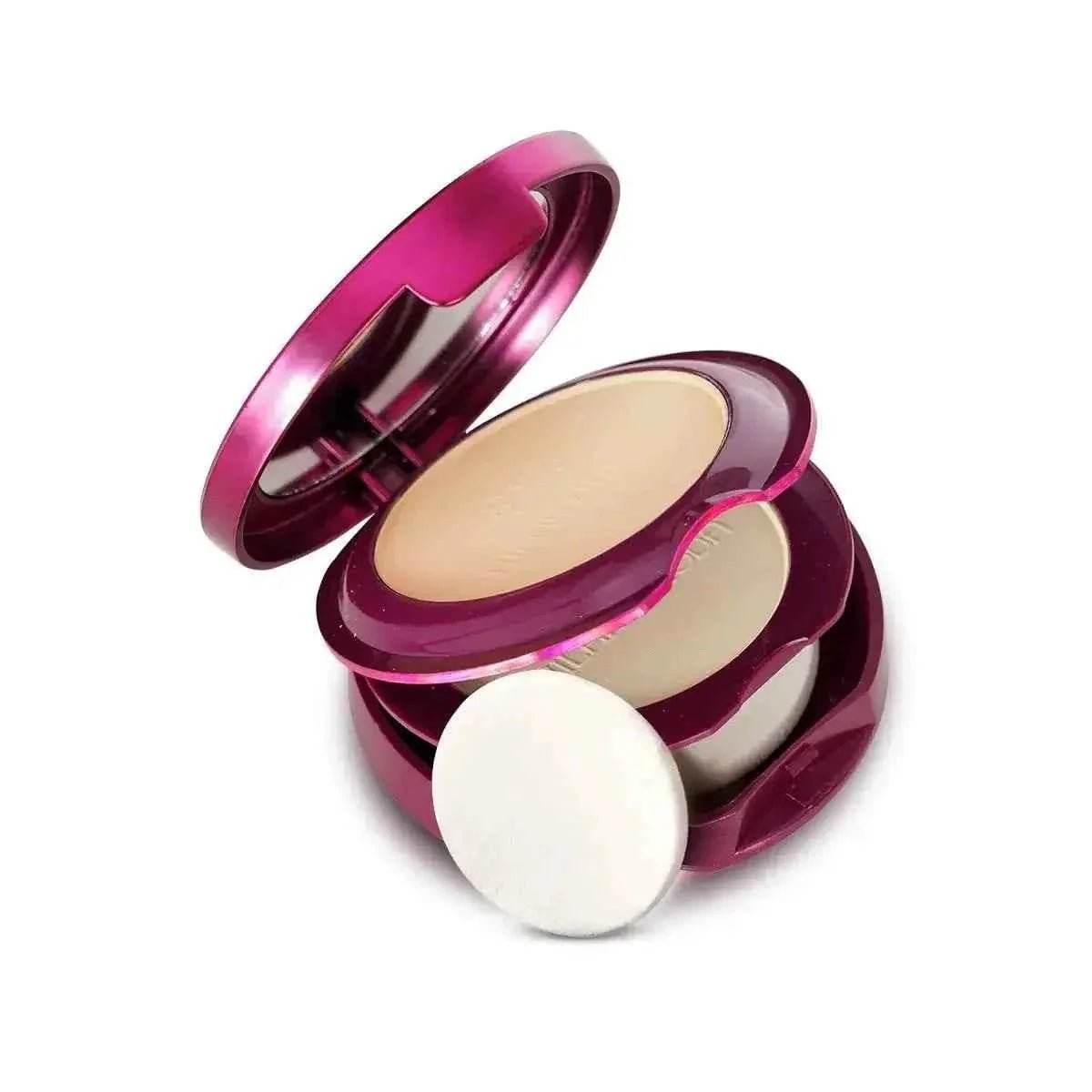 hilary rhoda hd pressed powder - 2-in-1 compact, oil control, 18g (vanilla - shade 02)