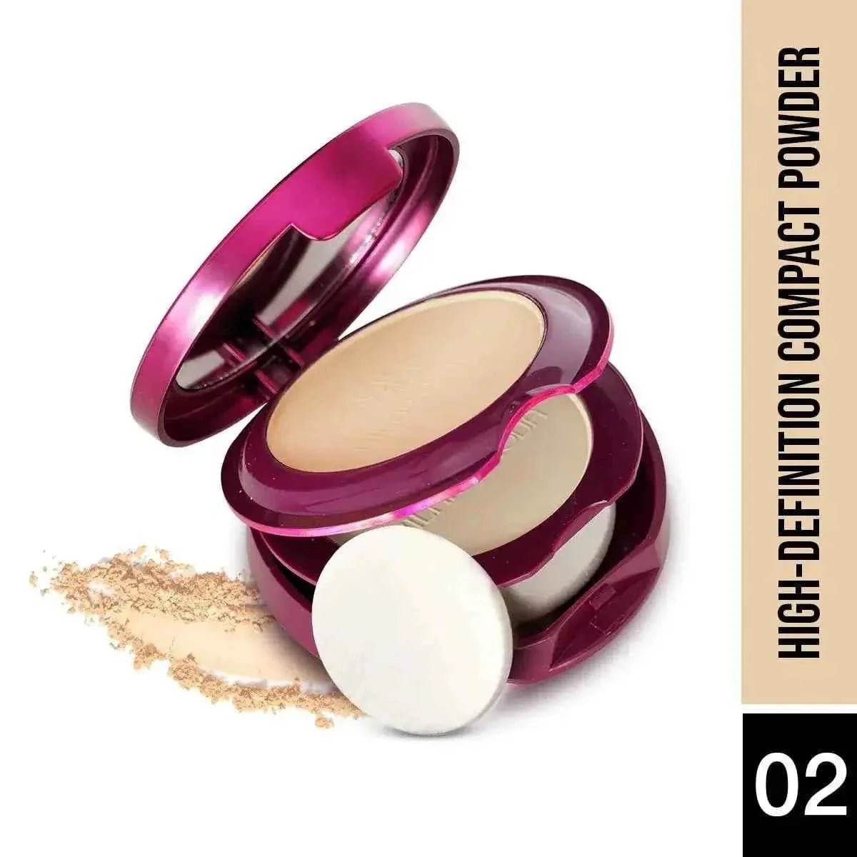 hilary rhoda hd pressed powder - 2-in-1 compact, oil control, 18g (vanilla - shade 02)