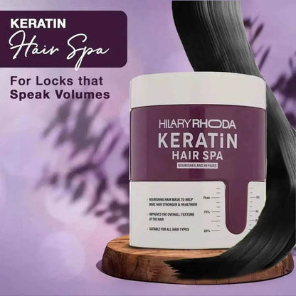 Hilary Rhoda Keratin Hair Spa - Deep Conditioning, Total Hair Repair, Strengthening & Smoothing, 1000ml (For All Hair Types)
