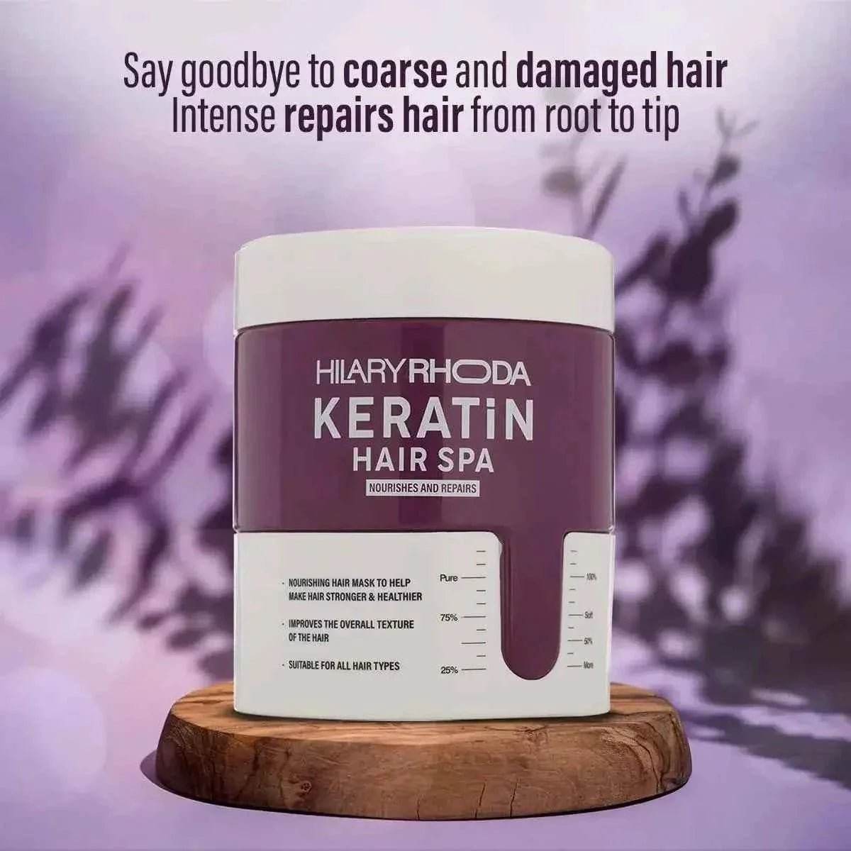 hilary rhoda keratin hair spa - deep conditioning, total hair repair, strengthening & smoothing, 1000ml (for all hair types)