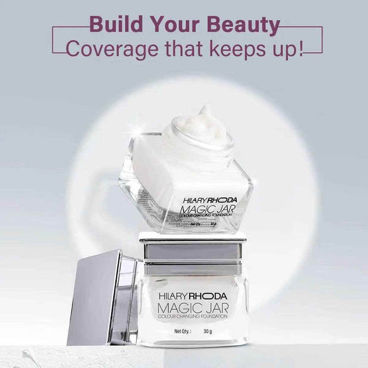 Hilary Rhoda Magic Jar Colour Changing Foundation - Buildable Coverage, Long-Lasting, Weightless, Cruelty-Free, Satin Finish, 30g