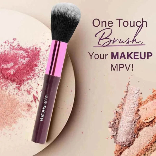 Hilary Rhoda One Touch Brush - Soft Bristle Makeup Brush for Cream, Liquid & Powder Foundation & Blush, Non-Absorbing