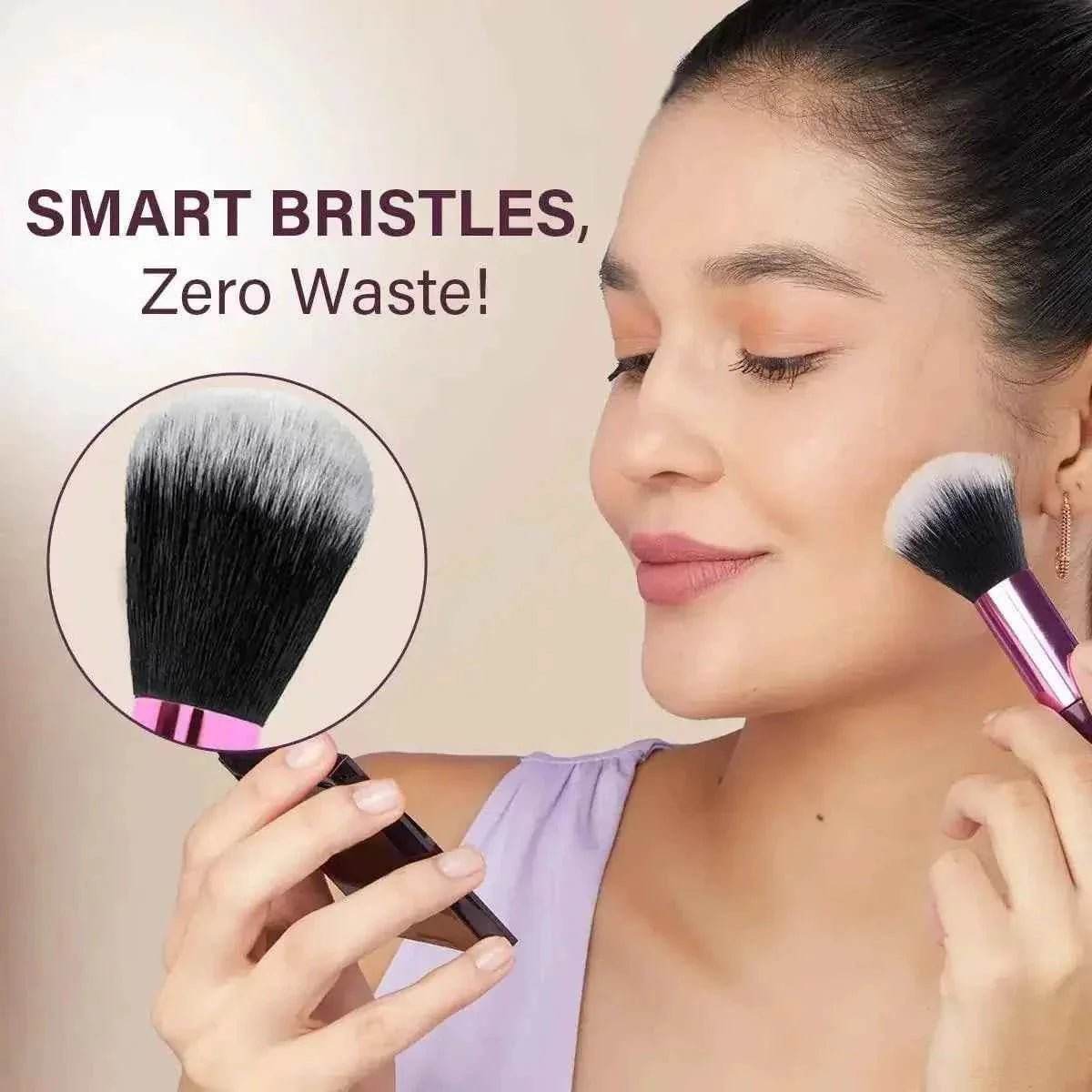 hilary rhoda one touch brush - soft bristle makeup brush for cream, liquid & powder foundation & blush, non-absorbing