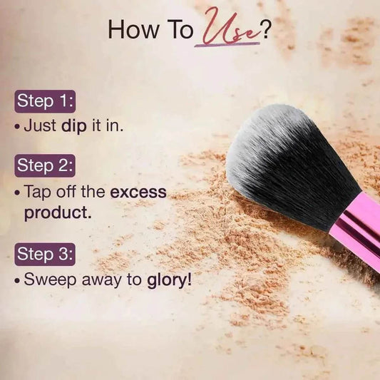 Hilary Rhoda One Touch Brush - Soft Bristle Makeup Brush for Cream, Liquid & Powder Foundation & Blush, Non-Absorbing