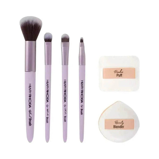Hilary Rhoda Play n Blend Brush Set - Easy Blending for Cream, Liquid & Powder, Soft Bristles, 2 Eyeshadow Brushes, Blush & Lip Brush