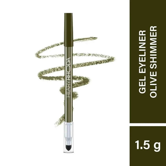 Hilary Rhoda Play n Blend Gel Eyeliner | One Stroke Application | Highly Pigmented, Matte & Shimmer Finish | 2-in-1 Smudger + Eyeliner (Olive Shimmer, Shade 02) 1.5g
