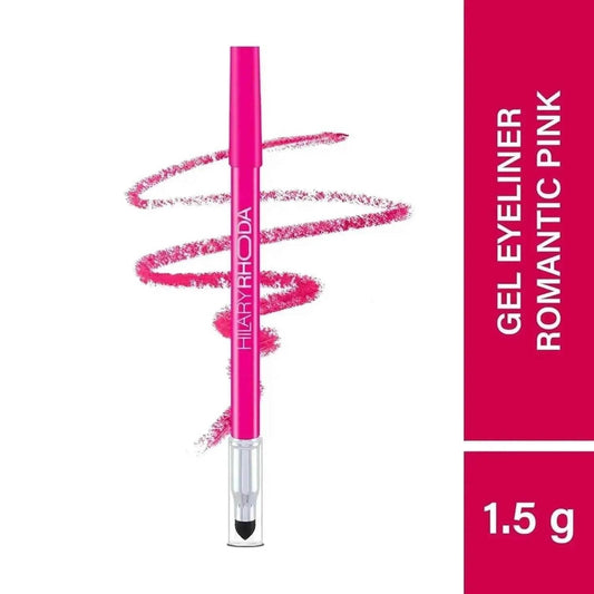 Hilary Rhoda Play n Blend Gel Eyeliner | One Stroke Application | Highly Pigmented, Matte & Shimmer Finish | 2-in-1 Smudger + Eyeliner (Romantic Pink, Shade 07) 1.5g