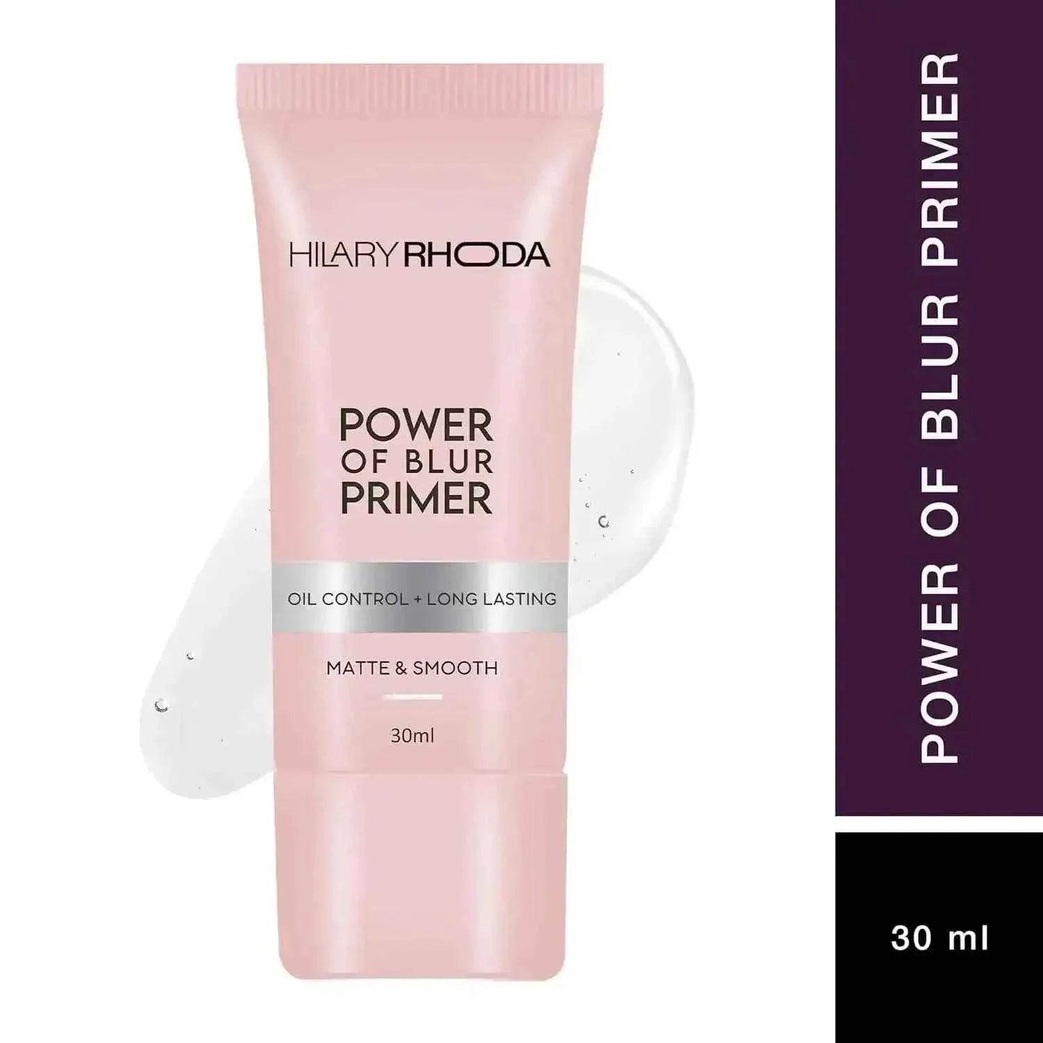 Hilary Rhoda Power of Blur Primer - Lightweight, Silicone-Based, Matte Finish, Oil-Control, Infused with Vitamins A & E, Waterproof, 30ml