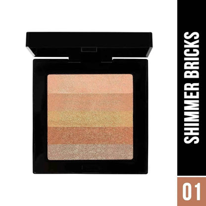 Hilary Rhoda Shimmer Bricks Highlighter Palette - Bronzers, Highlighters & Blushes, Highly Pigmented, Long-Lasting Glow (Shade 01, 8.1g)