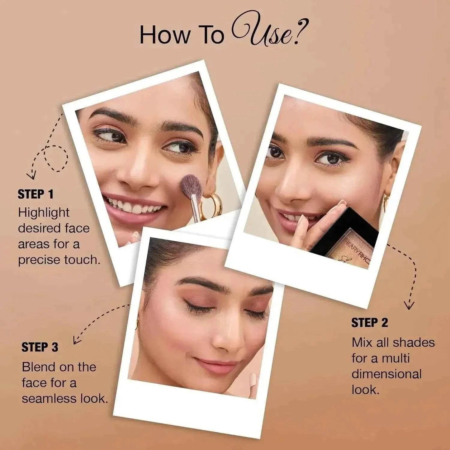 hilary rhoda shimmer bricks highlighter palette - bronzers, highlighters & blushes, highly pigmented, long-lasting glow (shade 03, 8.1g)