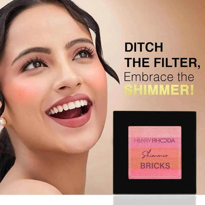 Hilary Rhoda Shimmer Bricks Highlighter Palette | Highly Pigmented Bronzers, Highlighters & Blushes | Long-Lasting Illuminating Glow (Shade 06, 8.1g)