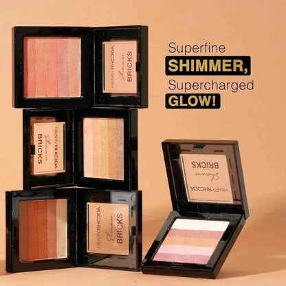 Hilary Rhoda Shimmer Bricks Highlighter Palette | Highly Pigmented Bronzers, Highlighters & Blushes | Long-Lasting Illuminating Glow (Shade 06, 8.1g)