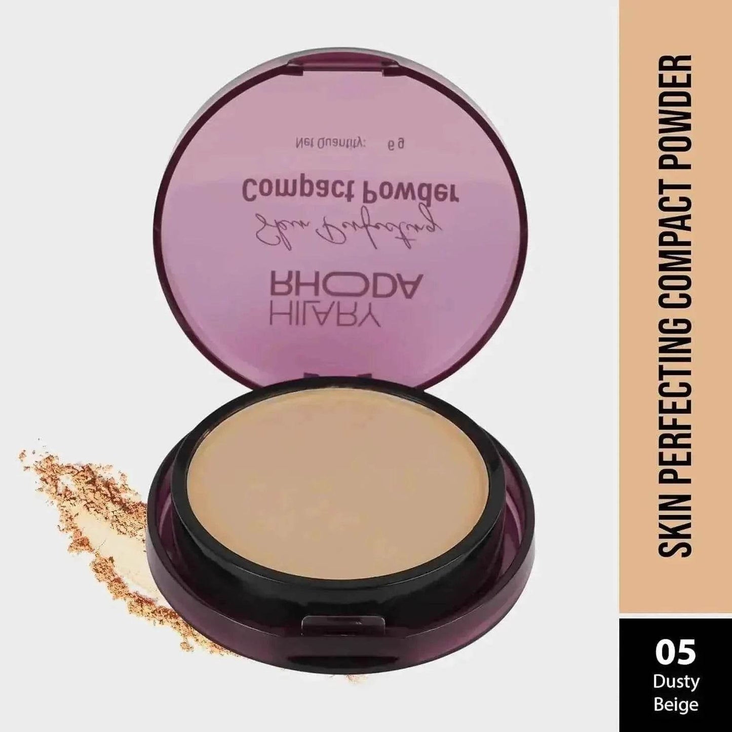 hilary rhoda skin perfecting compact powder - dusty beige (shade 05) | oil control & matte finish | buildable coverage | 6g