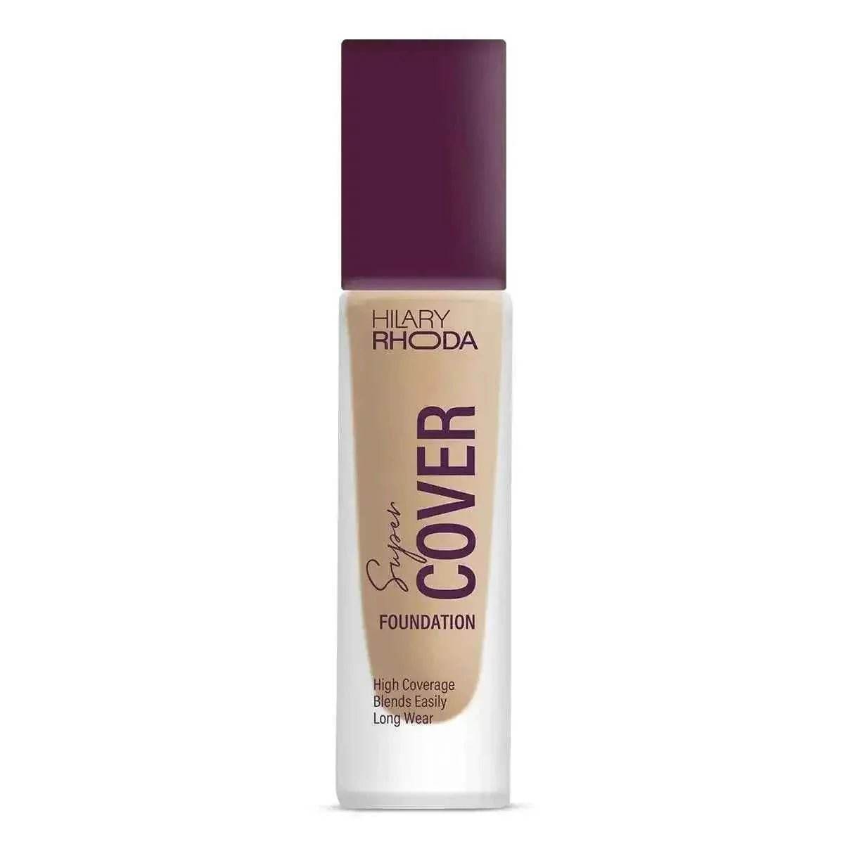 hilary rhoda super cover foundation - high coverage, waterproof, 24-hour stay, matte finish, 30g (nude beige | shade 03)