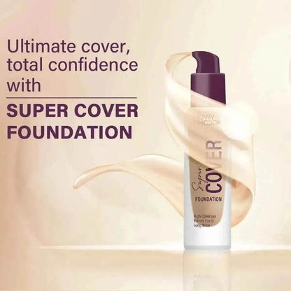 Hilary Rhoda Super Cover Foundation - High Coverage, Waterproof, 24-Hour Stay, Matte Finish, 30g (Nude Beige | Shade 03)