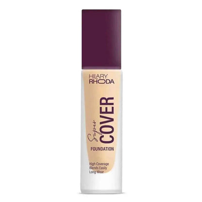 Hilary Rhoda Super Cover Foundation - High Coverage, Waterproof, 24-Hour Stay, Matte Finish, 30g (Shell White | Shade 01)