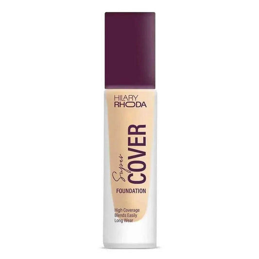 Hilary Rhoda Super Cover Foundation - High Coverage, Waterproof, 24-Hour Stay, Matte Finish, 30g (Shell White | Shade 01)