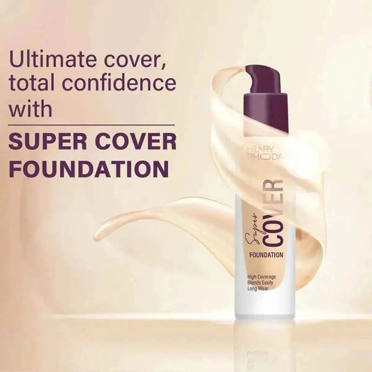 Hilary Rhoda Super Cover Foundation - High Coverage, Waterproof, 24-Hour Stay, Matte Finish, 30g (Shell White | Shade 01)