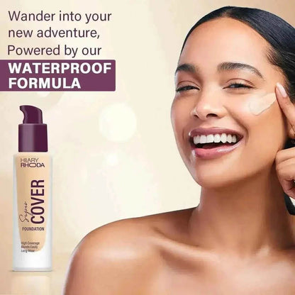 Hilary Rhoda Super Cover Foundation - High Coverage, Waterproof, Matte Finish, 24-Hour Stay, Blemish-Free, 30g (Fair Ivory | Shade 02)