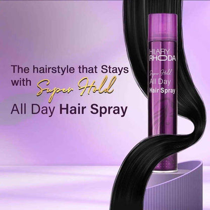 Hillary Rhoda Super Hold Hair Spray | Ultra Strong All Day Hold | No Residue, Sweat-Proof | 420ml