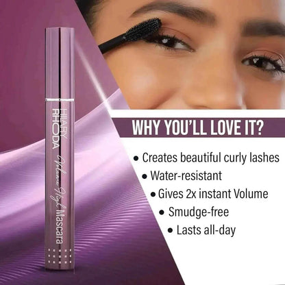 Hilary Rhoda Volume High Mascara | Smudge-Free, Water-Resistant | Volumizing, Long-Wear, Lash-Lift Effect | Black Mascara (7.5ml)
