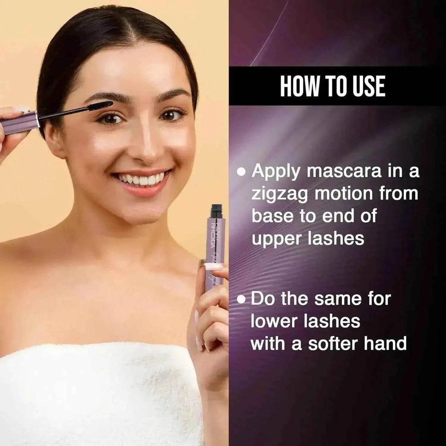 hilary rhoda volume high mascara | smudge-free, water-resistant | volumizing, long-wear, lash-lift effect | black mascara (7.5ml)