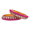 Hot Pink Teardrop Stone Bangles Set – Bridal Traditional Jewellery