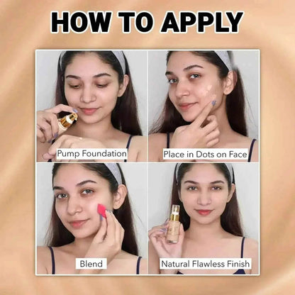 Iba Pure Skin Liquid Foundation – Sun Beige (30ml) | Full Coverage | Long Lasting, Oil-Free & Lightweight | Dewy Finish with SPF 15 | Halal & Vegan