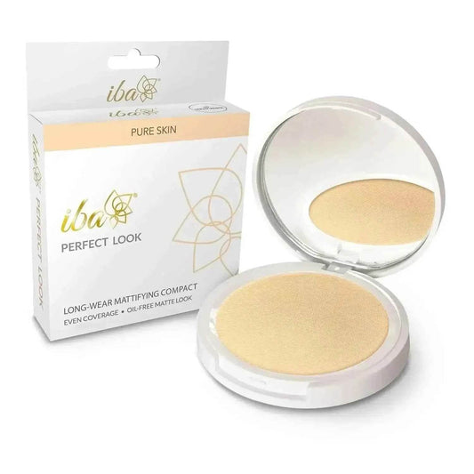 Iba Pure Skin Mattifying Compact – Snow White (9g) | Oil-Free Matte Finish | Long Wear, Even Coverage | SPF 15 | Natural, Halal & Vegan Makeup