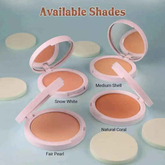 Iba Pure Skin Mattifying Compact – Snow White (9g) | Oil-Free Matte Finish | Long Wear, Even Coverage | SPF 15 | Natural, Halal & Vegan Makeup