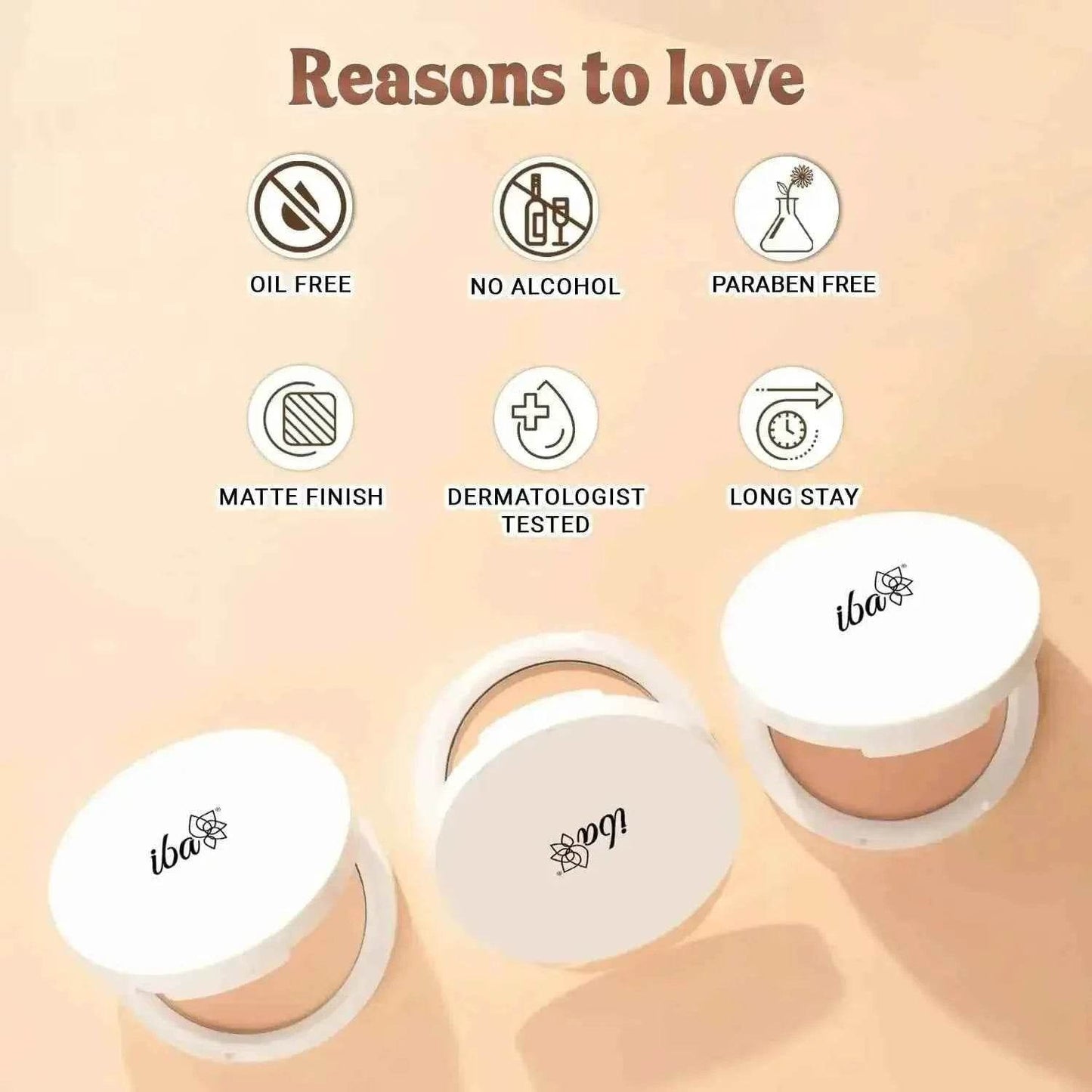 iba pure skin mattifying compact – snow white (9g) | oil-free matte finish | long wear, even coverage | spf 15 | natural, halal & vegan makeup