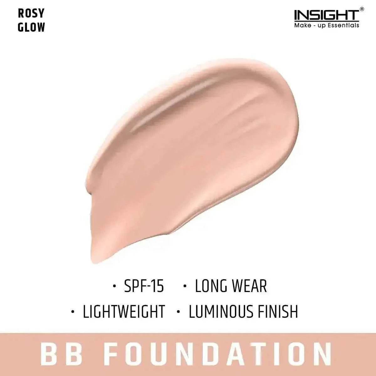 insight bb foundation - rosy glow, 30ml | lightweight, medium coverage for all skin types