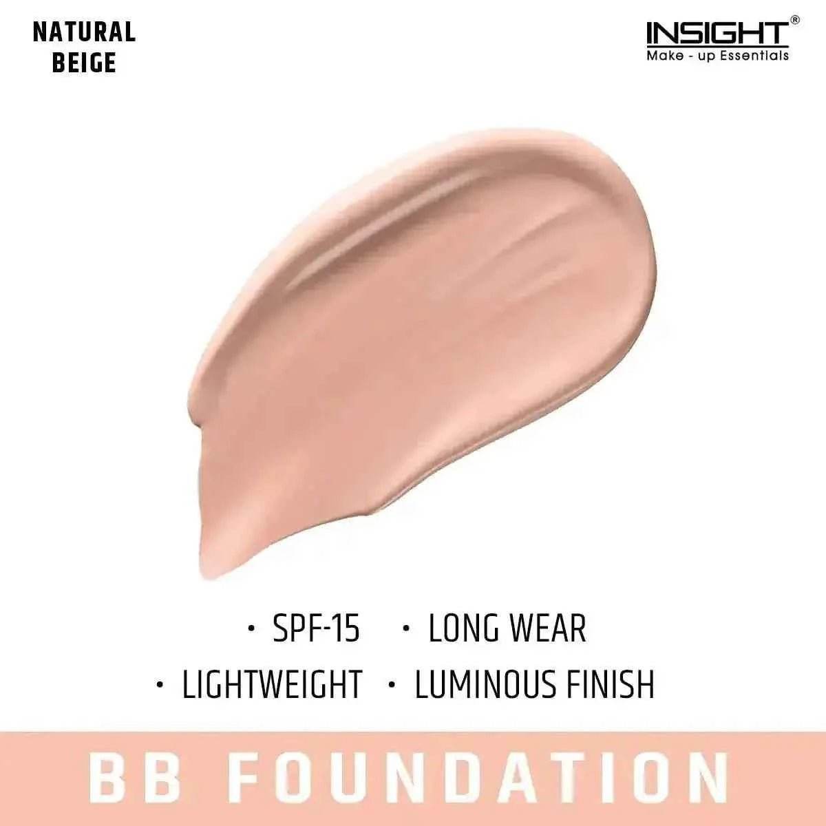 INSIGHT BB Medium Coverage Foundation - Beige, 30ml | Lightweight & Long-Lasting for All Skin Types