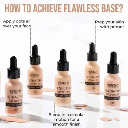 INSIGHT Cosmetics Ultra-Thin Second Skin Foundation - Long Wear, 20ml (01-Golden Honey)