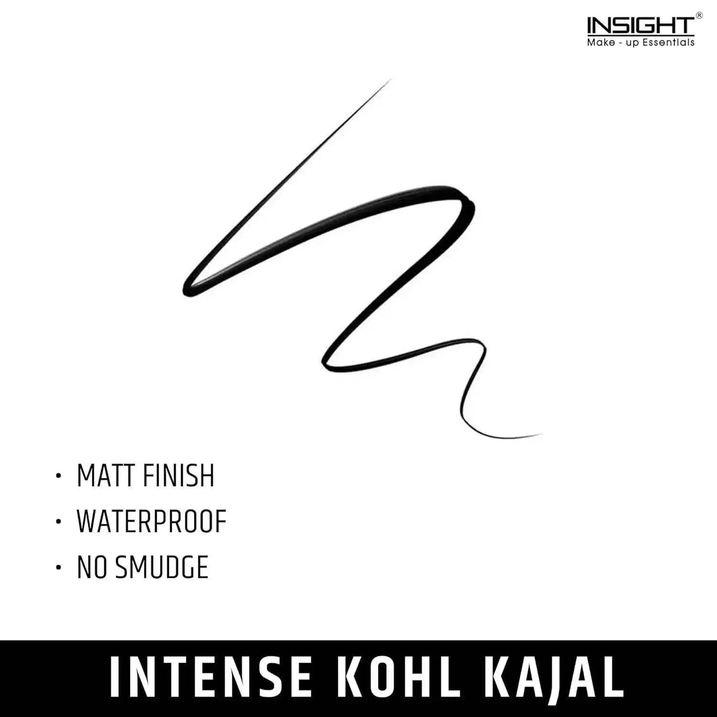 insight intense kohl kajal - long-lasting, smudge-proof (black)