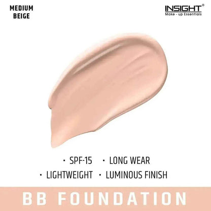 INSIGHT Natural BB Foundation Cream - Medium Beige, 30ml | Suitable for All Skin Types