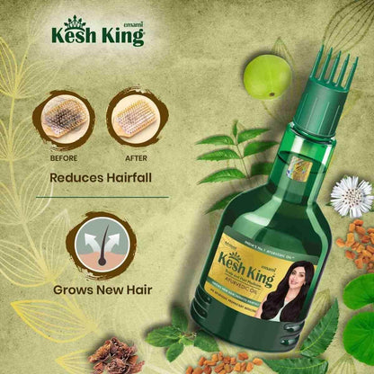 Kesh King Ayurvedic Anti Hairfall Hair Oil – 21 Natural Ingredients with Bhringraja, Amla & Brahmi | Reduces Hairfall, Promotes Hair Growth | 100ml Bottle