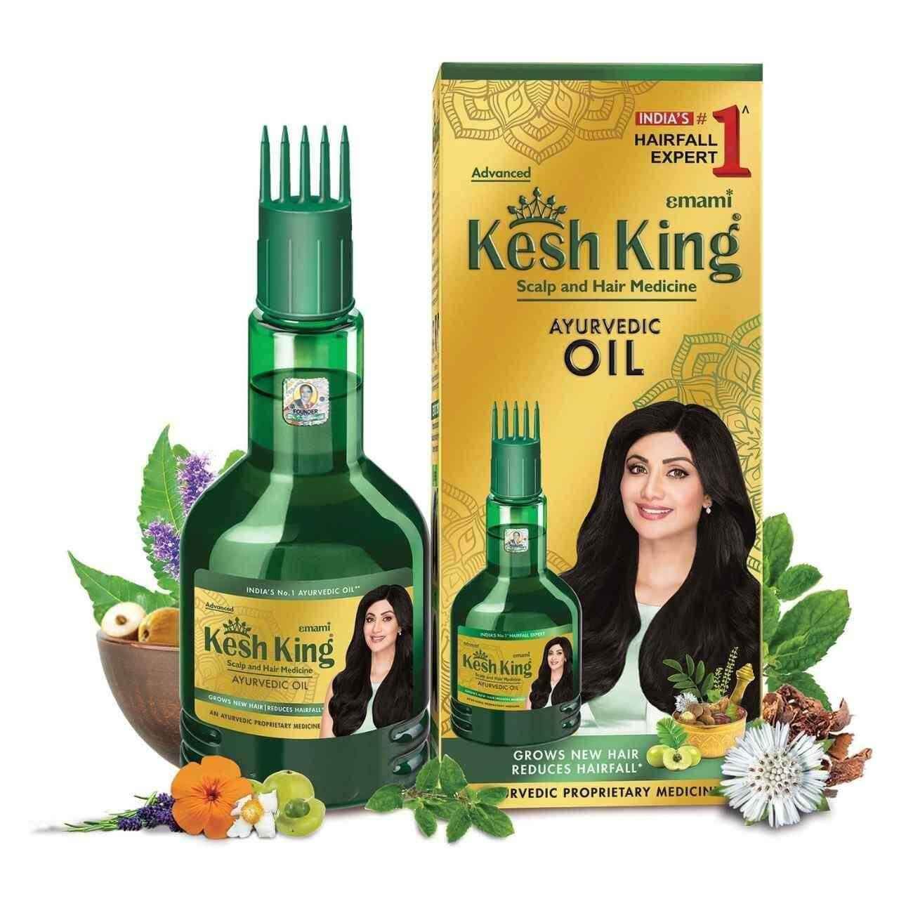 kesh king ayurvedic anti hairfall hair oil – 21 natural ingredients with bhringraja, amla & brahmi | reduces hairfall, promotes hair growth | 100ml bottle