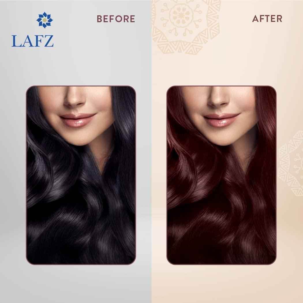 LAFZ Permanent Hair Color – No Ammonia, Coffee & Argan Oil Infused | 100% Gray Coverage, Long-Lasting Burgundy Color | Smooth & Shiny Finish | Hair Dye for Women & Men, Pack of 1