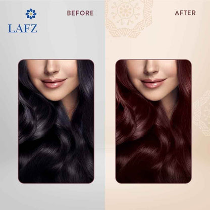 LAFZ Permanent Hair Color – No Ammonia, Coffee & Argan Oil Infused | 100% Gray Coverage, Long-Lasting Burgundy Color | Smooth & Shiny Finish | Hair Dye for Women & Men, Pack of 1