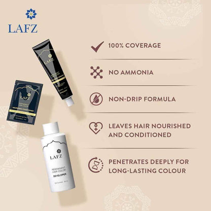 LAFZ Permanent Hair Color – No Ammonia, Coffee & Argan Oil Infused | 100% Gray Coverage, Long-Lasting Burgundy Color | Smooth & Shiny Finish | Hair Dye for Women & Men, Pack of 1