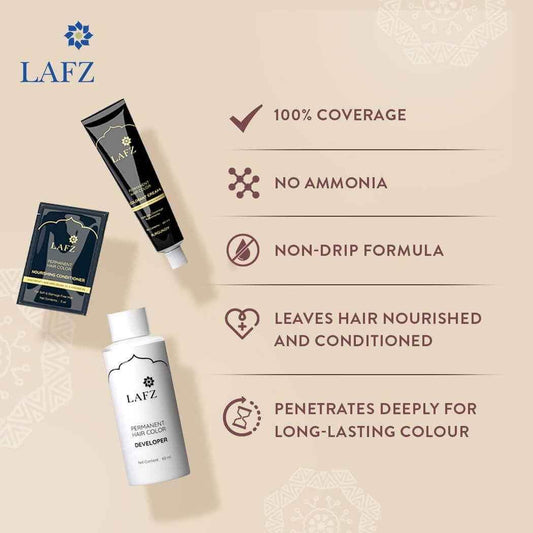 LAFZ Permanent Hair Color – No Ammonia, Coffee & Argan Oil Infused | 100% Gray Coverage, Long-Lasting Burgundy Color | Smooth & Shiny Finish | Hair Dye for Women & Men, Pack of 1