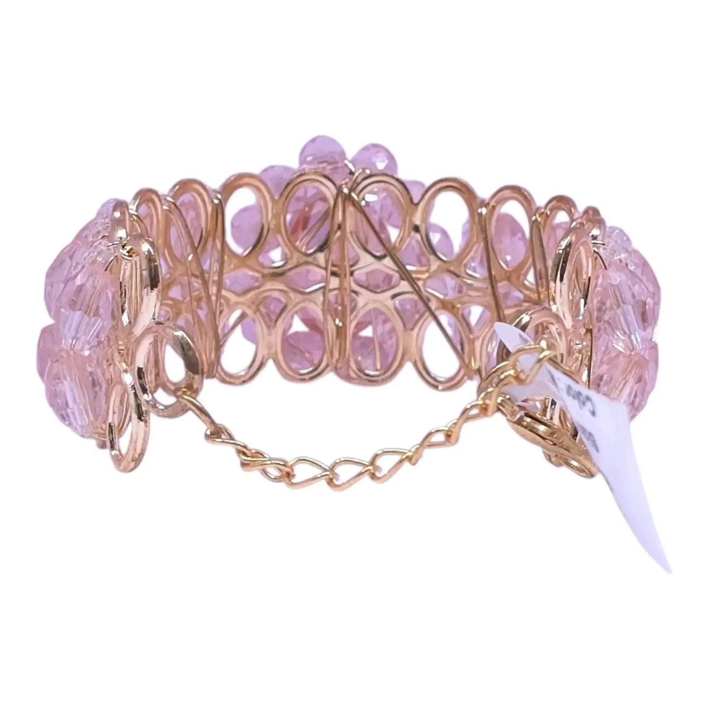 light pink crystal beads bracelet – adjustable fancy bracelet for girls