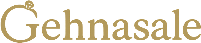 Gold 'Gehnasale' logo on a white background