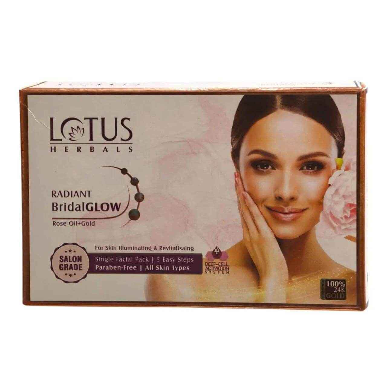 Lotus Herbals Radiant Bridal Glow Rose Gold Facial Kit – For Glowing & Radiant Skin, 37g