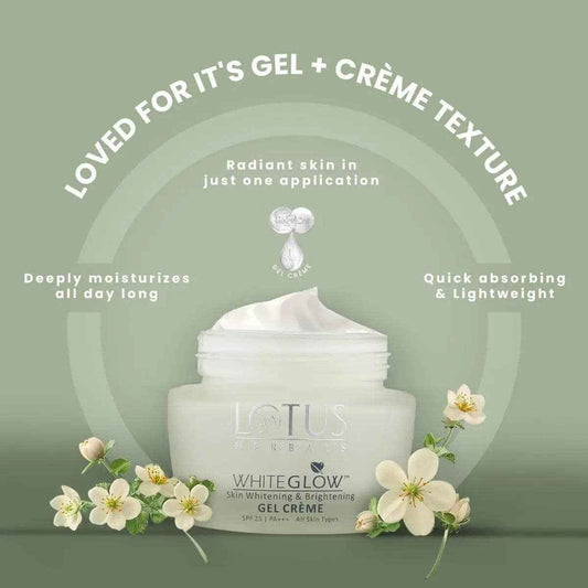 Lotus Herbals WhiteGlow Skin Whitening And Brightening Gel Cream, SPF-25, 35g