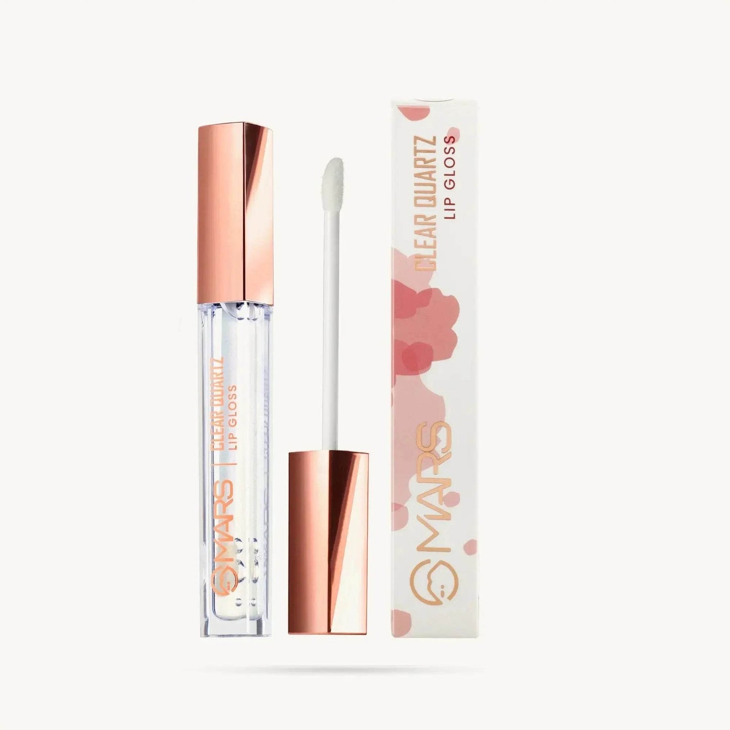 mars clear quartz lip gloss – high shine transparent gloss | non-sticky & hydrating formula | glass-like finish | wears alone or over lipstick