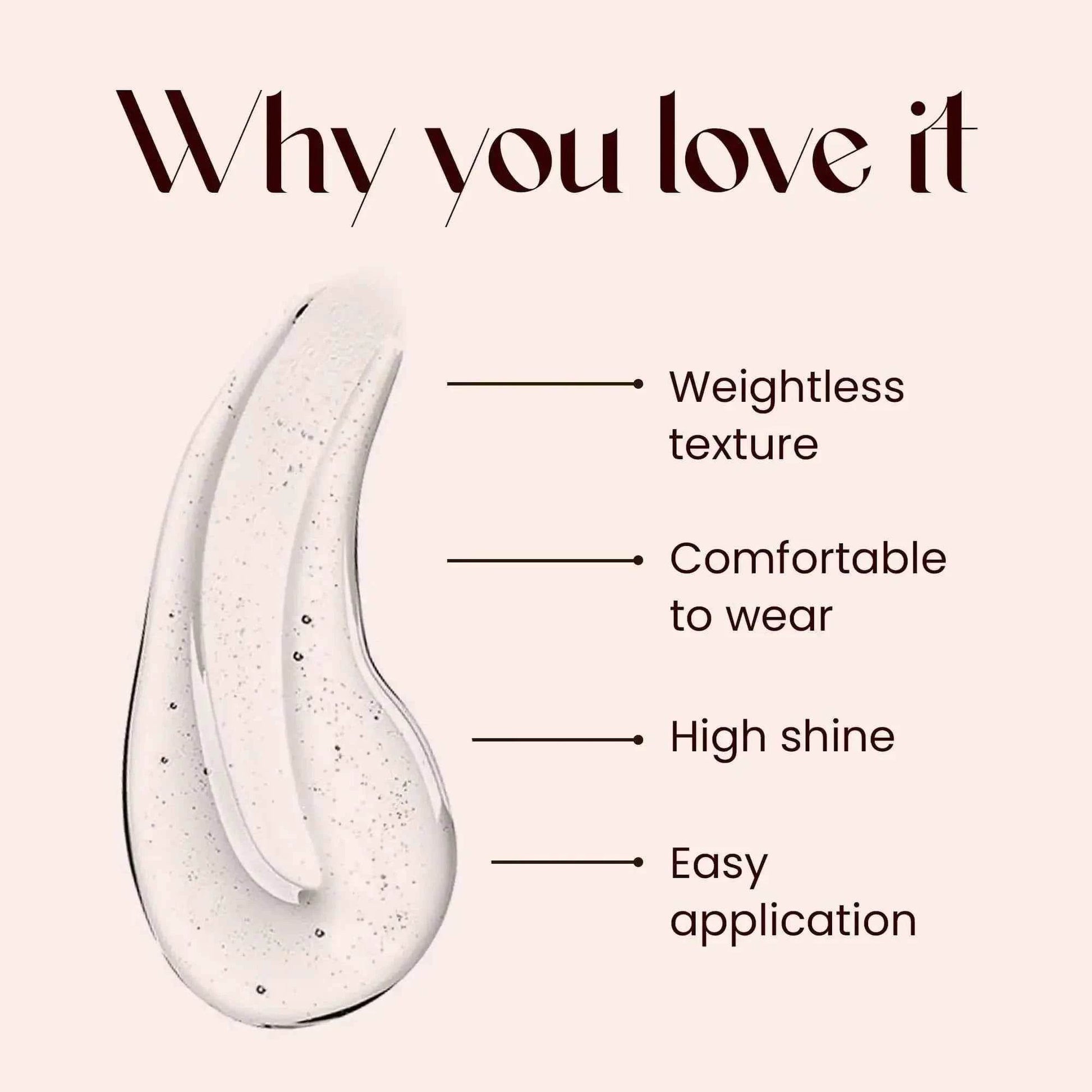 Mars Clear Quartz Lip Gloss – High Shine Transparent Gloss | Non-Sticky & Hydrating Formula | Glass-Like Finish | Wears Alone or Over Lipstick