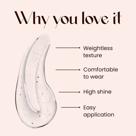 Mars Clear Quartz Lip Gloss – High Shine Transparent Gloss | Non-Sticky & Hydrating Formula | Glass-Like Finish | Wears Alone or Over Lipstick